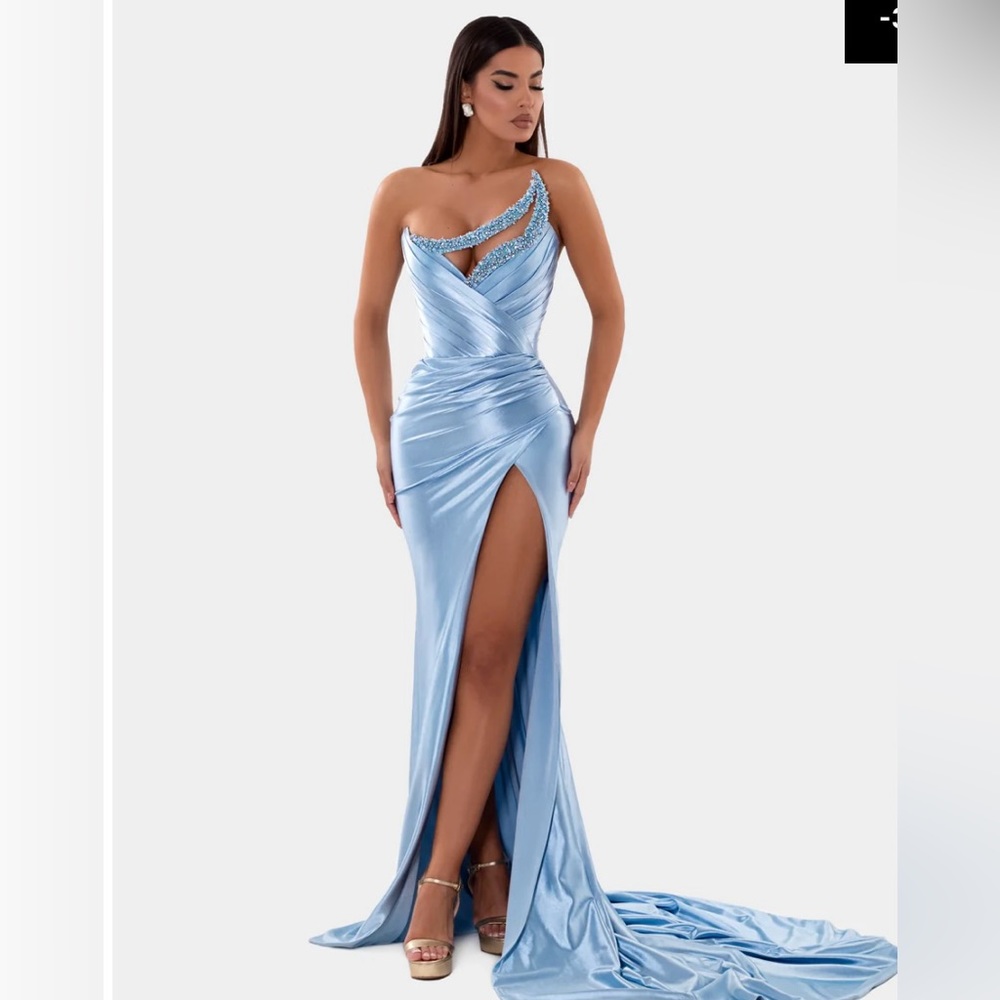 Size 2 Baby Blue draped Gown